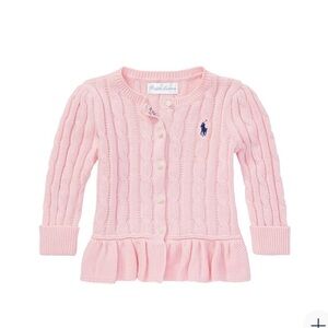 Ralph Lauren Light Pink Cable Knit Sweater Sz5 cotton